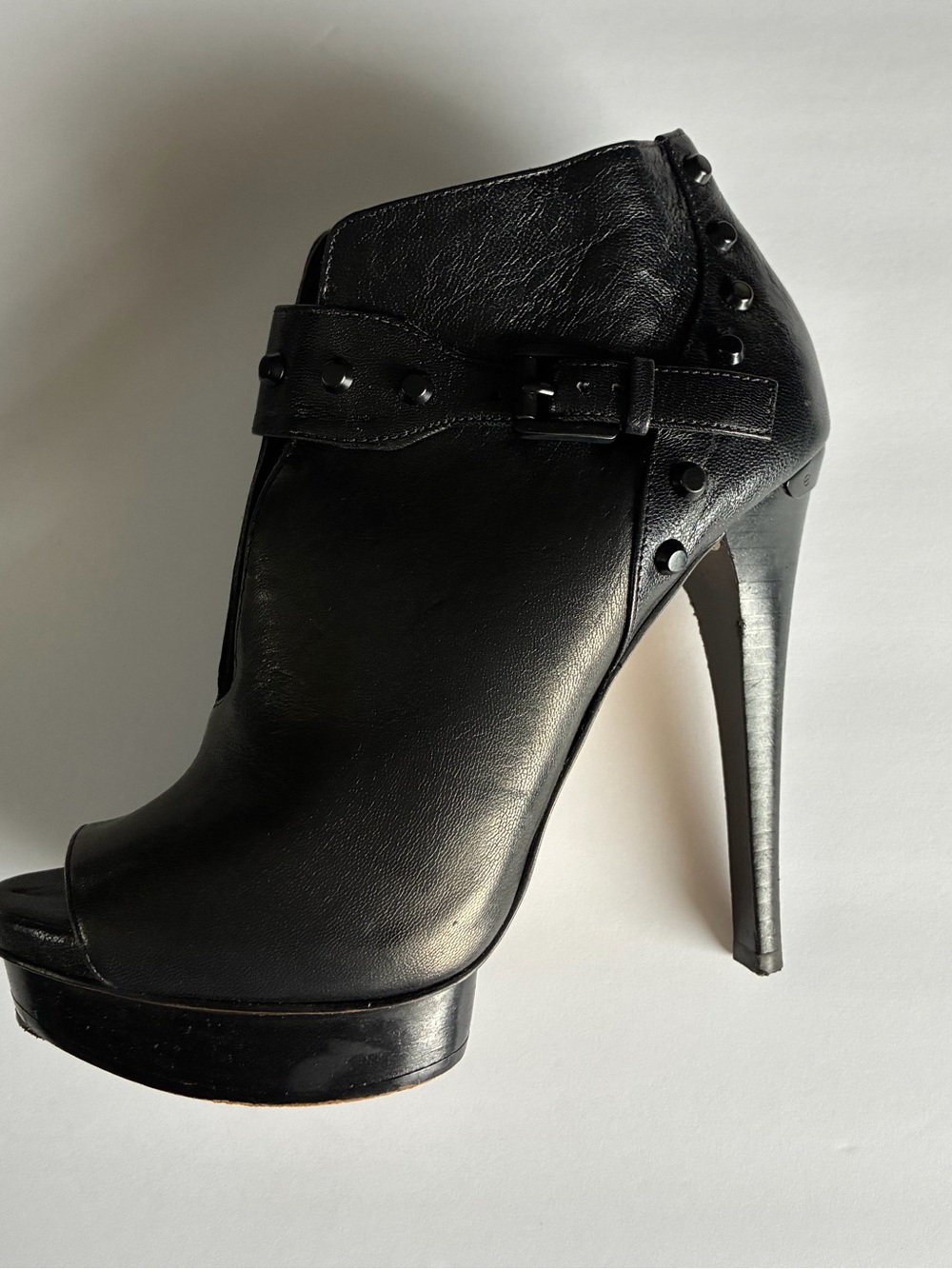 Michael Kors Black Stud-Trim High Stiletto Ankle Bootie